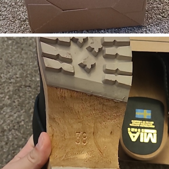 Free People MIA Swedish Alma Clogs Black Leather SZ EU 38 / US 7-7.5 NEW - Picture 5 of 6